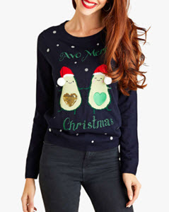 Yumi Sparkly Avocado Christmas Jumper