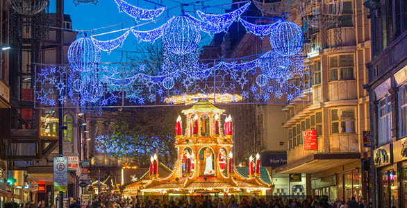 Birmingham Christmas Market Scene 