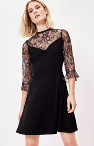 Black Lace Skater Dress from Oasis 