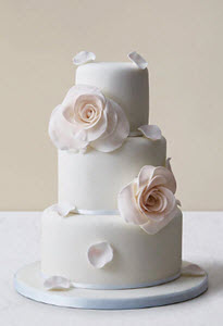 Blushing Rose Wedding Cake from M&S