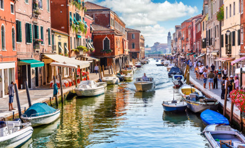 View of a Canal in Venice 