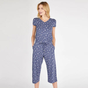 Cap sleeve crop ditsy spot jumpsuit from Laura Ashley