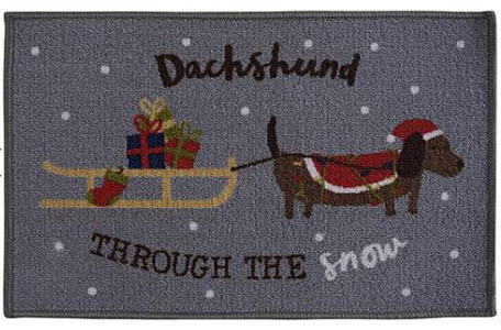 Dachshund Through the Snow Washable Mat 