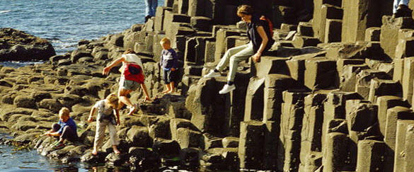 Family enjoying Giant's Causeway 