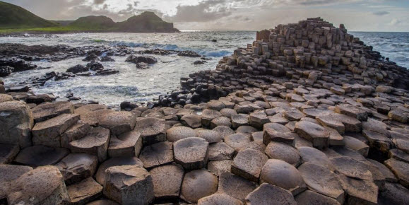 Giants Causeway on cloudy day 