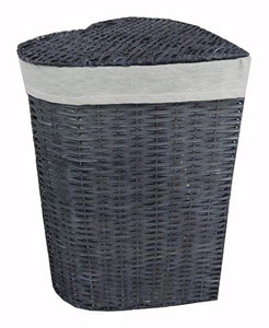 Grey Heart Wicker Laundry Basket from Dunelm 