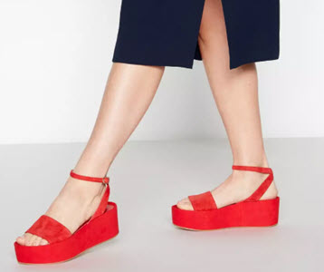 J by Jasper Conran red leather flatform 