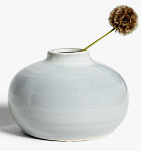 Grey round bud vase from John Lewis and Partners 