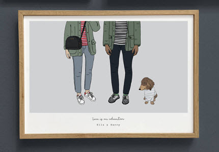 'Love is an adventure' Couples Print