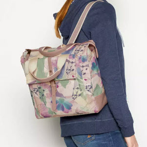 Mantaray Floral Coated Canvas Backpack