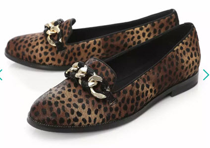 Moda In Pelle Leopard Print Loafers from Debenhams 