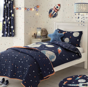 Outer space printed blue bedset from Laura Ashley