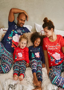 Mummy Pig, Daddy Pig, Peppa Pig and Geroge Pig family Pyjamas