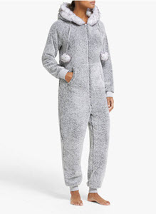 Pom Pom Fleece Onesie, Grey from Debenhams 