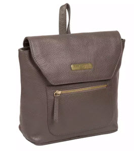 Pure Luxuries London Grey Leather Backpack