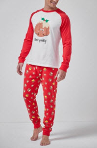 Red Men's Matching Family Pudding Pyjamas