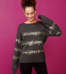 Principles - Grey Rainbow Sequin Christmas Jumper 