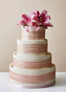 Pink Shimmering Hoop Wedding Cake from M&S