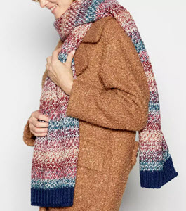 Navy Space Dye Knit Scarf from Mantaray 
