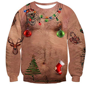 Ugly Christmas Topless Effect Pullover Sweatshirts
