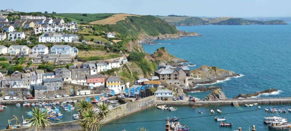 View of St Austell Coast in Cornwall