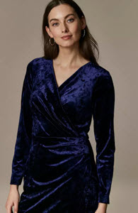 Navy Valvet Wrap Dress from Wallis