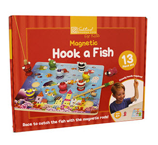 Wooden magnetic hook a fish game from The Works