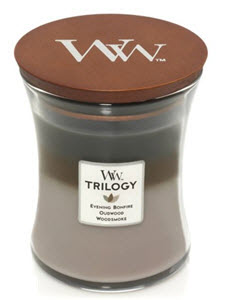 Woodwick Trilogy Cozy Cabin Hourglass Medium from Boots